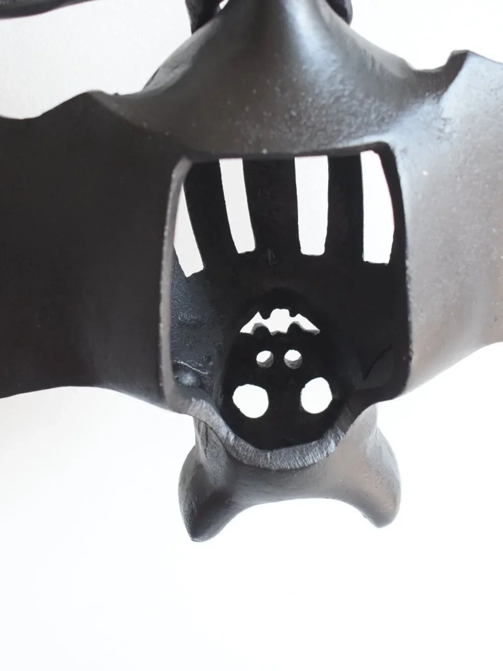 Pottery Barn RARE Vintage Gothic Cast Iron Bat Candle Holder Halloween Decor HTF